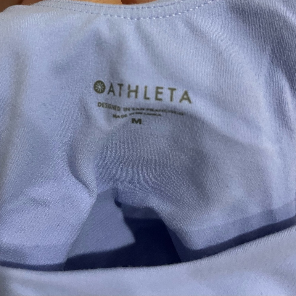 Athleta Conscious Crop Sports Bra Top Periwinkle Blue Size Medium PowerVita
